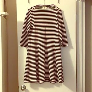 Kate Spade Black and White Striped Long Sleeve Dress